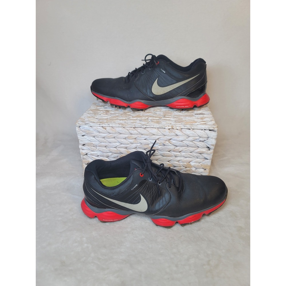Nike Lunar Control II Golf Shoes Black Activewear 628574-003 Mens 9.5 Spiked